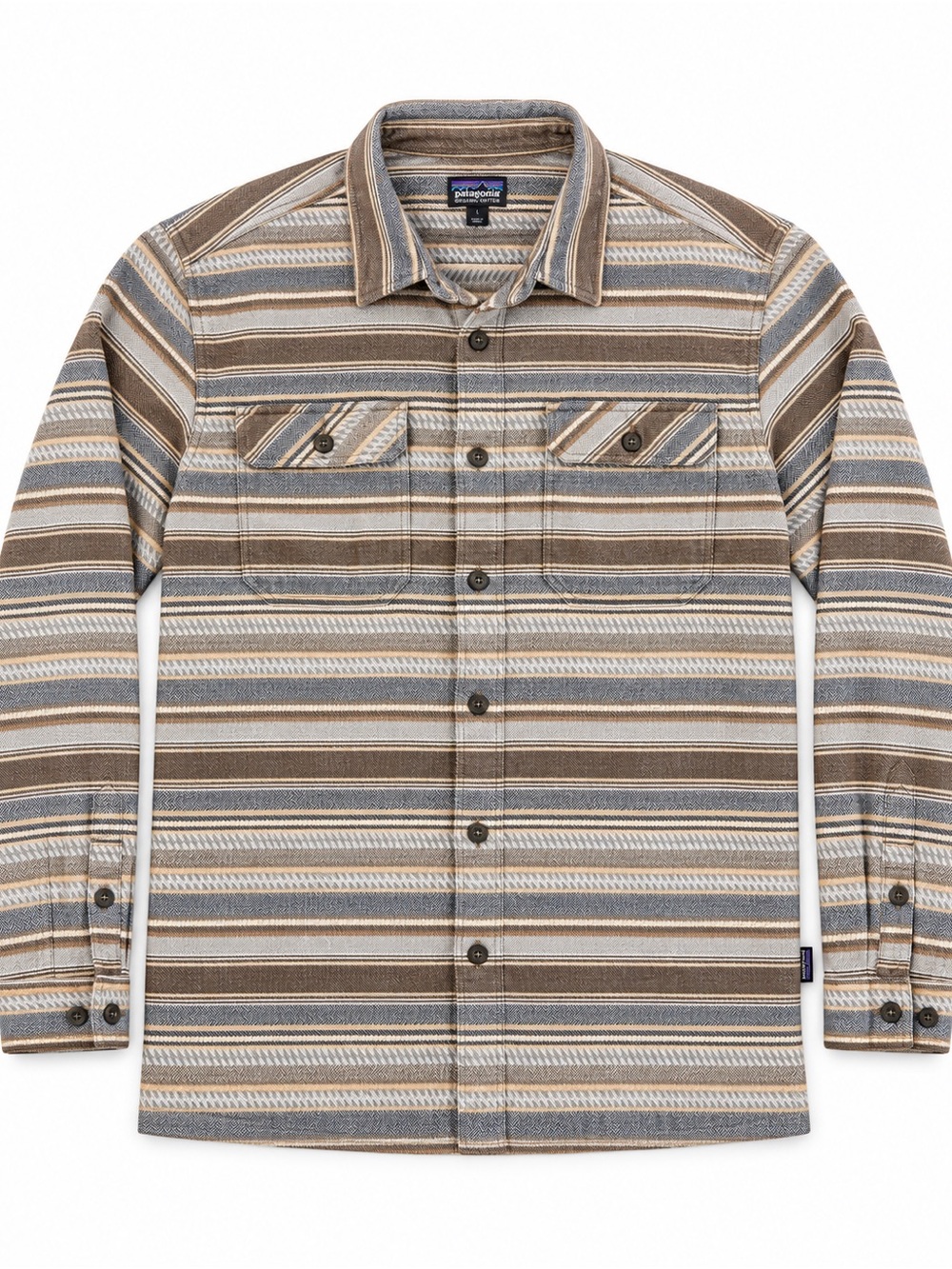 Patagonia Organic Cotton Striped Button-Up Shirt – Men’s Size Large